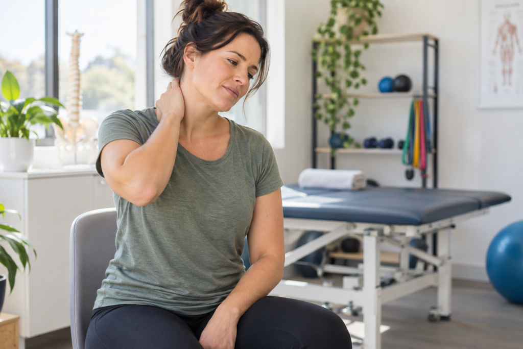 Woman experiencing neck pain and discomfort